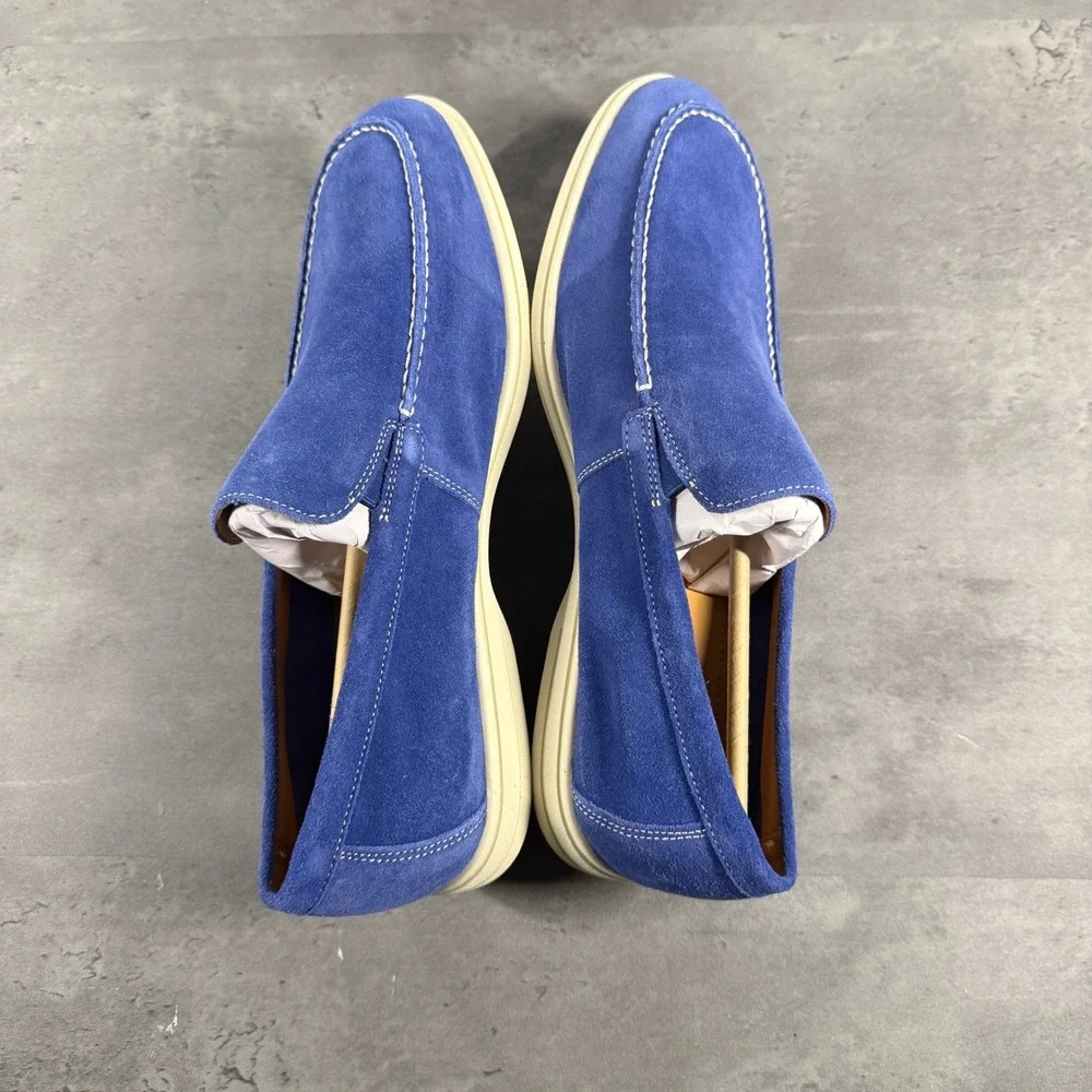 Steve Madden Loafers Mens 11.5 Linux Royal Blue Suede Slip-on NEW Casual Dressy